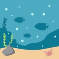 Under Water world illustration Vector Art Logo Template and Illustration Royalty Free Stock Photo