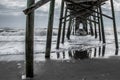 Under the wooden pier at beach Royalty Free Stock Photo