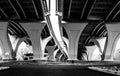 Under the Woodrow Wilson Bridge, in Alexandria, Virginia. Royalty Free Stock Photo