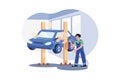 Underbody Car Wash Illustration concept. A flat illustration isolated on white background Royalty Free Stock Photo