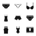 Underclothes icon set, simple style Royalty Free Stock Photo