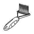 Undercoat Dematting Comb Icon. Doodle Hand Drawn or Outline Icon Style