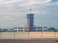 Underconstruction Airport Terminal and Air Traffic Control Tower of Gautam Buddha International Airport in Bhairahawa, Nepal.