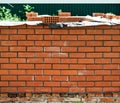 Underconstruction brick wall of the house