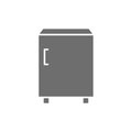 Undercounter refrigerator grey icon. Isolated on white background Royalty Free Stock Photo