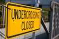 Undercrossing closed sign Royalty Free Stock Photo