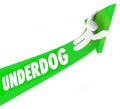 Underdog Word 3d Arrow Man Unexpected Winner Competition Royalty Free Stock Photo