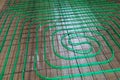 Underfloor heating green pipeline installation