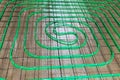 Underfloor heating green pipeline installation