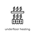 Underfloor heating icon. Trendy modern flat linear vector Underfloor heating icon on white background from thin line smart home c