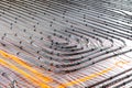 Underfloor heating system installation in new house Royalty Free Stock Photo