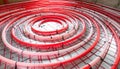 Underfloor heating system with red pipes Royalty Free Stock Photo