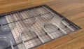 Underfloor heating system under wooden floor. 3D rendered illustration Royalty Free Stock Photo