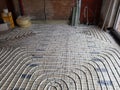 Underfloor heating system in the house Royalty Free Stock Photo