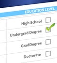 Undergrad degree education level survey Royalty Free Stock Photo