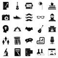 Undergraduate icons set, simple style