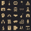 Undergraduate icons set, simple style