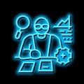 undergraduate research neon glow icon illustration