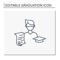 Undergraduate student line icon Royalty Free Stock Photo