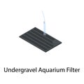 Undergravel aquarium filter icon, isometric style