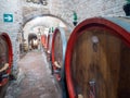 Undergroud wine cellar in Montepulciano, Tuscany, Italy Royalty Free Stock Photo