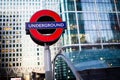 Undergroun station sign with lamp