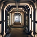 An underground bunker featuring advanced survival technology and sustainable energy solutions2 Royalty Free Stock Photo
