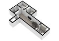 Underground bunker. Bunker. Bunker floor plan. Bunker floor plan. 3D illustration.