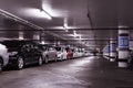 Underground car parking lot Royalty Free Stock Photo