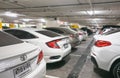 Underground car parking lot in Central Department Store, Bangna-Trad Road Bangkok Thailand