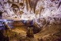 Underground cave, amazing scene , view of stalactites and stalagmite underground Royalty Free Stock Photo