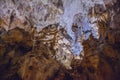 Underground cave, amazing scene , view of stalactites and stalagmite underground Royalty Free Stock Photo