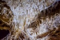 Underground cave, amazing scene , view of stalactites and stalagmite underground Royalty Free Stock Photo