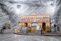 Underground Church inside Ocnele Mari salt mine near Ramicu Valcea, Romania