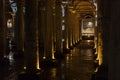 The underground cistern basilica sunken Yerebatan Saray is the largest by ancient Constantinople