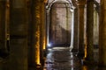 The underground cistern basilica sunken Yerebatan Saray is the largest by ancient Constantinople