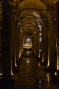 The underground cistern basilica sunken Yerebatan Saray is the largest by ancient Constantinople