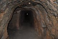 Underground mine mining with light in tunnel Royalty Free Stock Photo