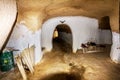 Underground dwelling of troglodytes-indigenous peoples inhabiting the Sahara desert in Tunisia