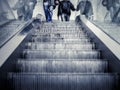 Underground Elevator with motion blur and blue tint Royalty Free Stock Photo