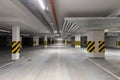 Underground empty parking garage. Modern urban space