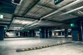 Underground garage parking lot, auto park interior inside Royalty Free Stock Photo