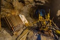 Underground gold mine ore drilling machine Royalty Free Stock Photo