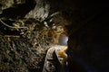 Underground gold mine tunnel passage Royalty Free Stock Photo