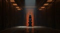 Mysterious Egyptian Hallway With Ominous Figure