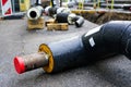 Underground heating system pipes replacement on the city street