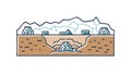 Underground Ice Cave or Bunker Cross-Section Vector, vector design Generative AI Royalty Free Stock Photo