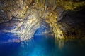 Underground lake in the flooded cave Royalty Free Stock Photo