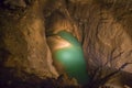 Underground lake in the new Athos cave Royalty Free Stock Photo