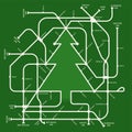 Underground map in Christmas tree form. Illustrated Royalty Free Stock Photo